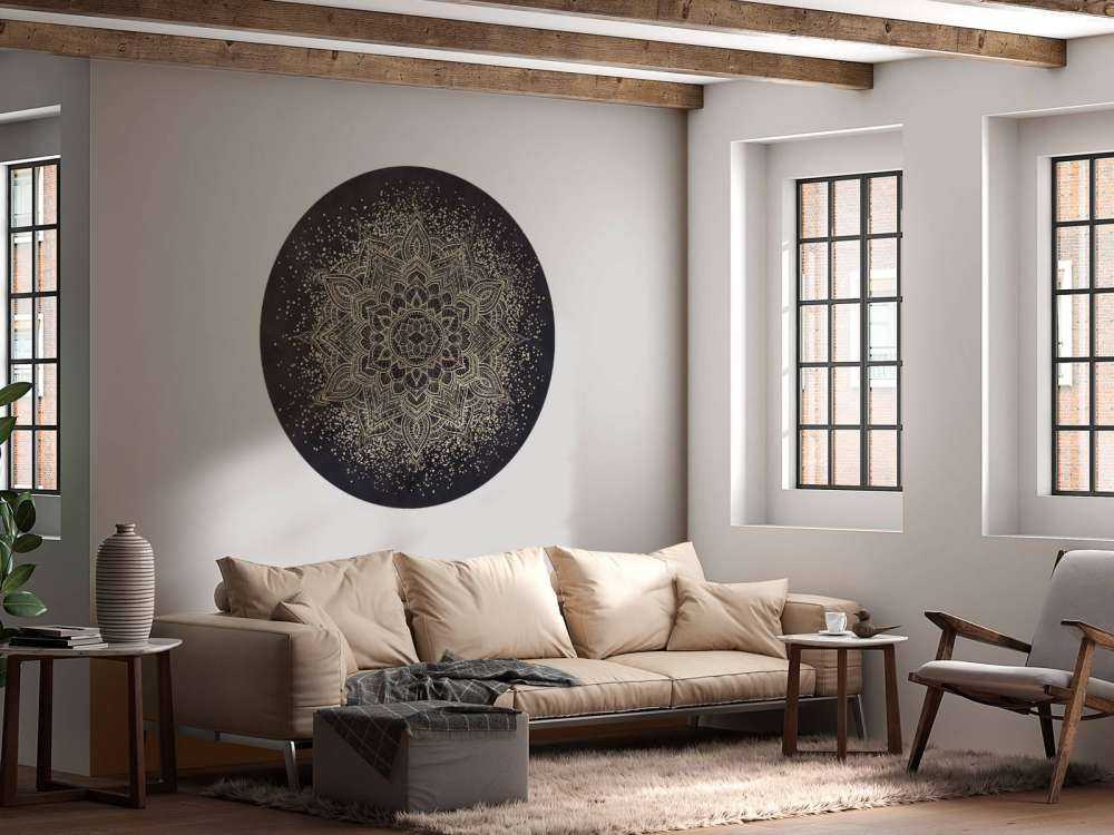 Golden Sparkling Mandala - dark navy