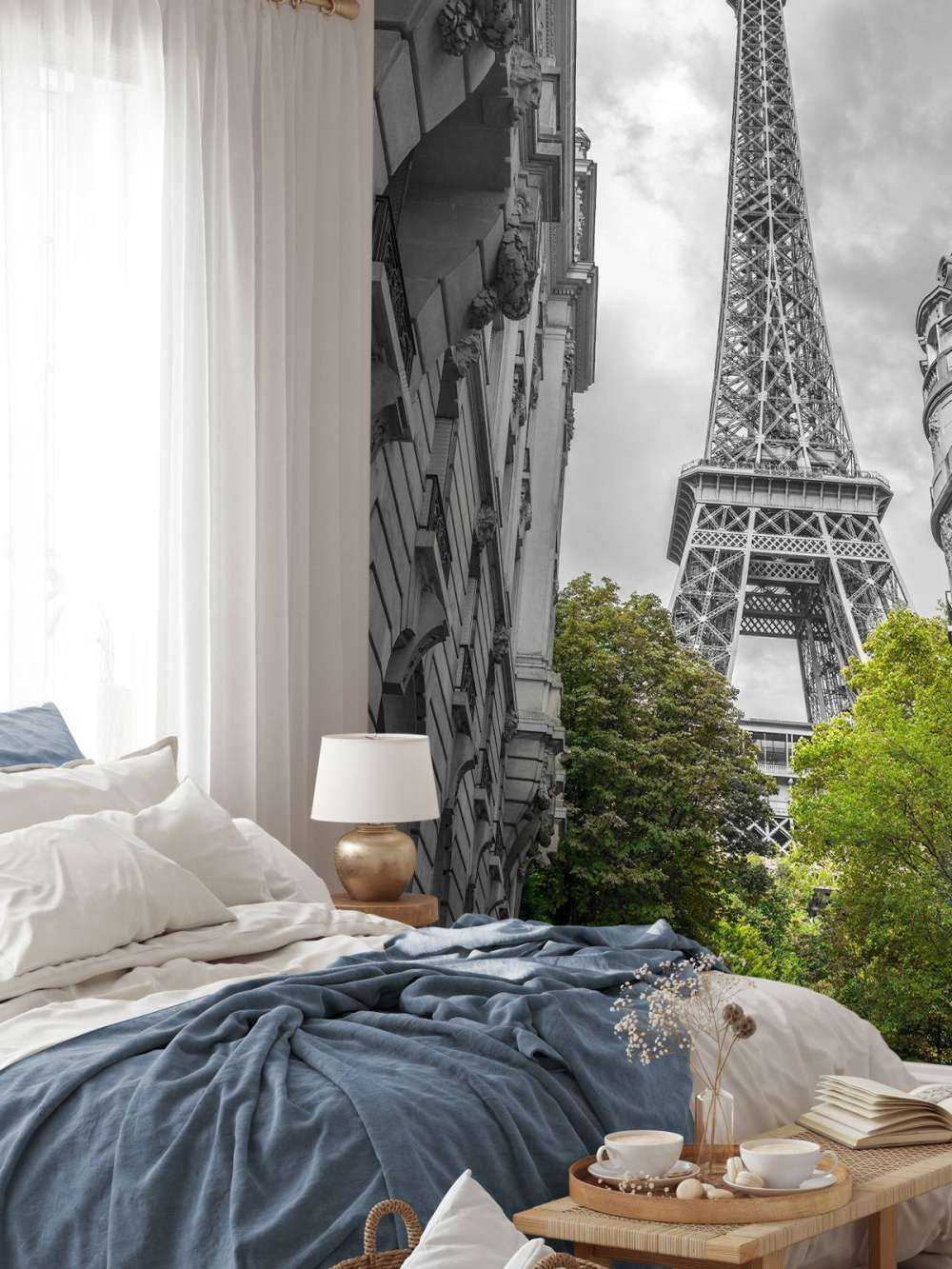 Eiffel Tower black and white