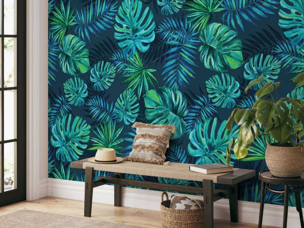 Tropical watercolor plants