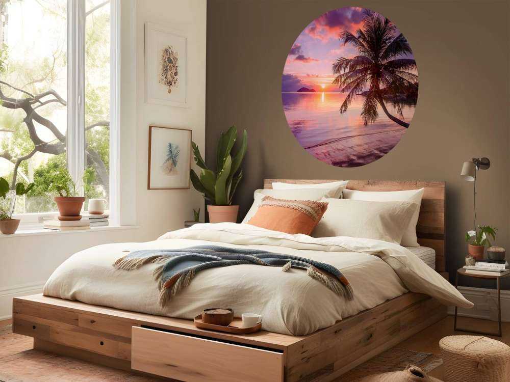 Palm tree at a sunset