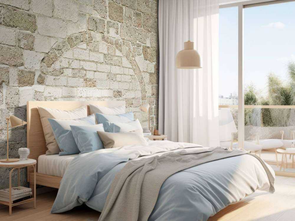 Old stone wall with arch