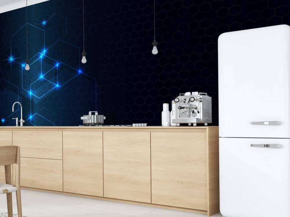 Abstract glowing hexagons