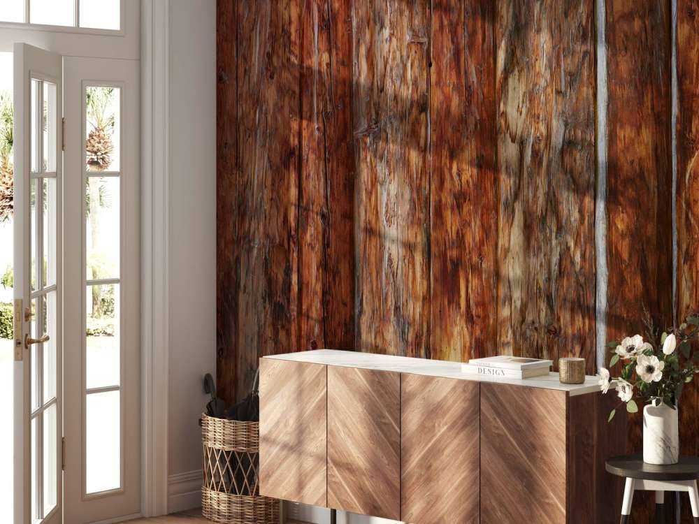 Rough and stained wood