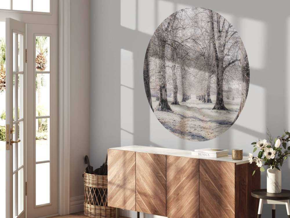 Tire tracks between the trees