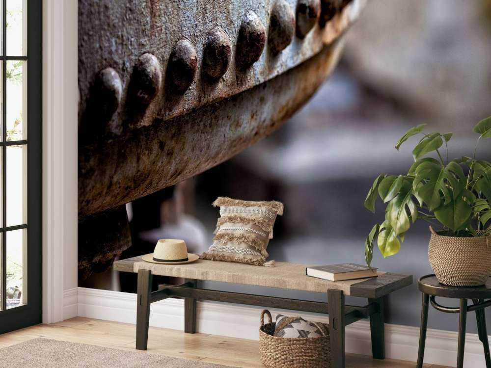 Detail of a rusted steam boiler