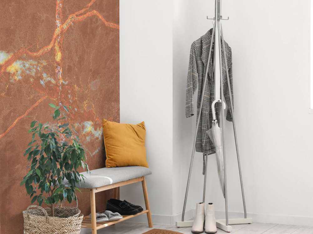 Terracotta marble with lines