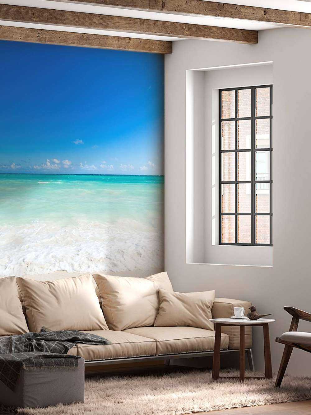White beach and waves