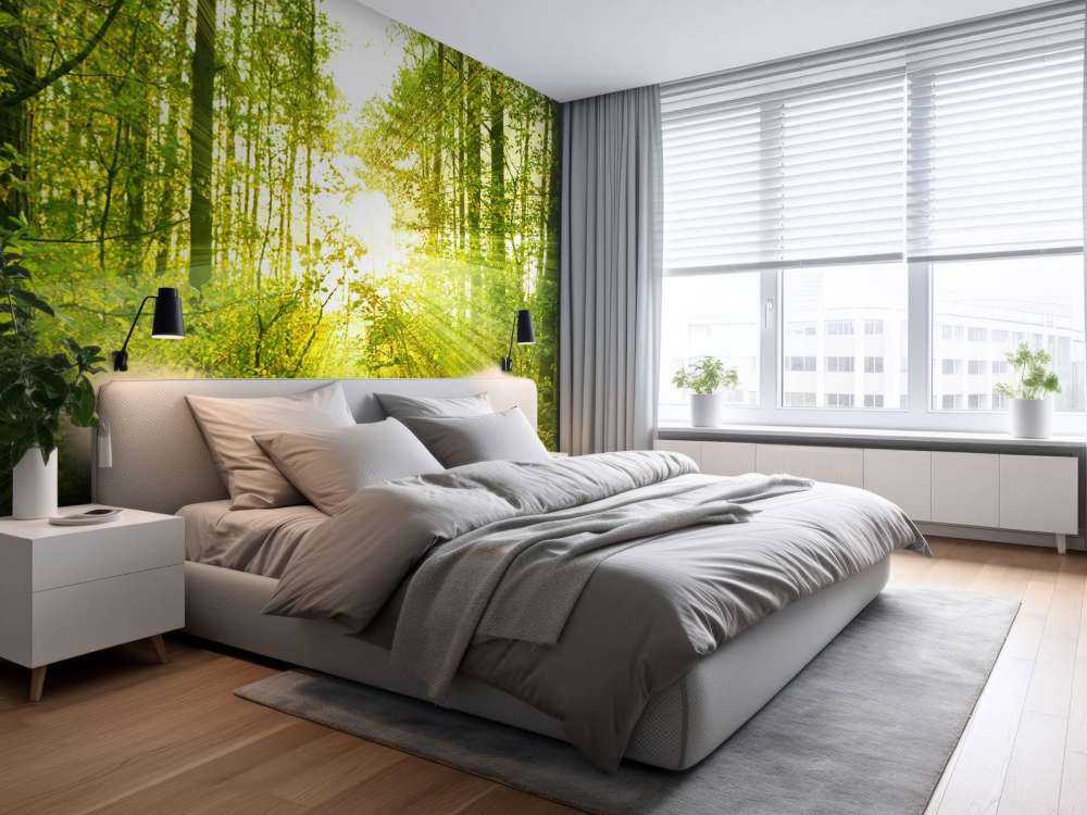 Sunshine in a green forest