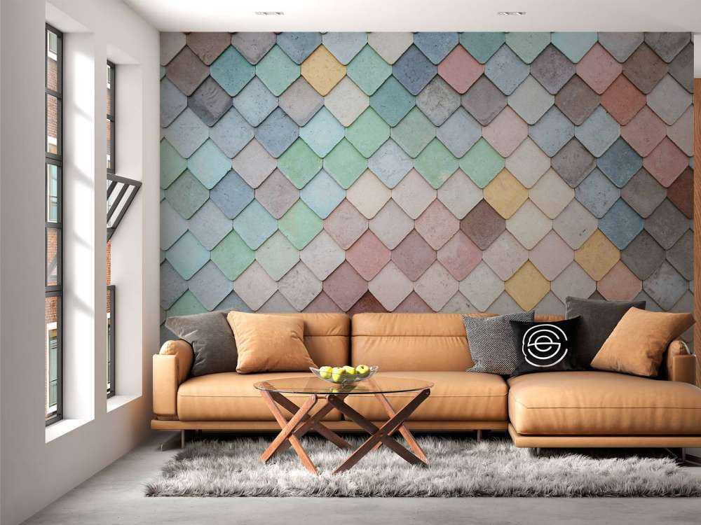 Pastel coloured tiles