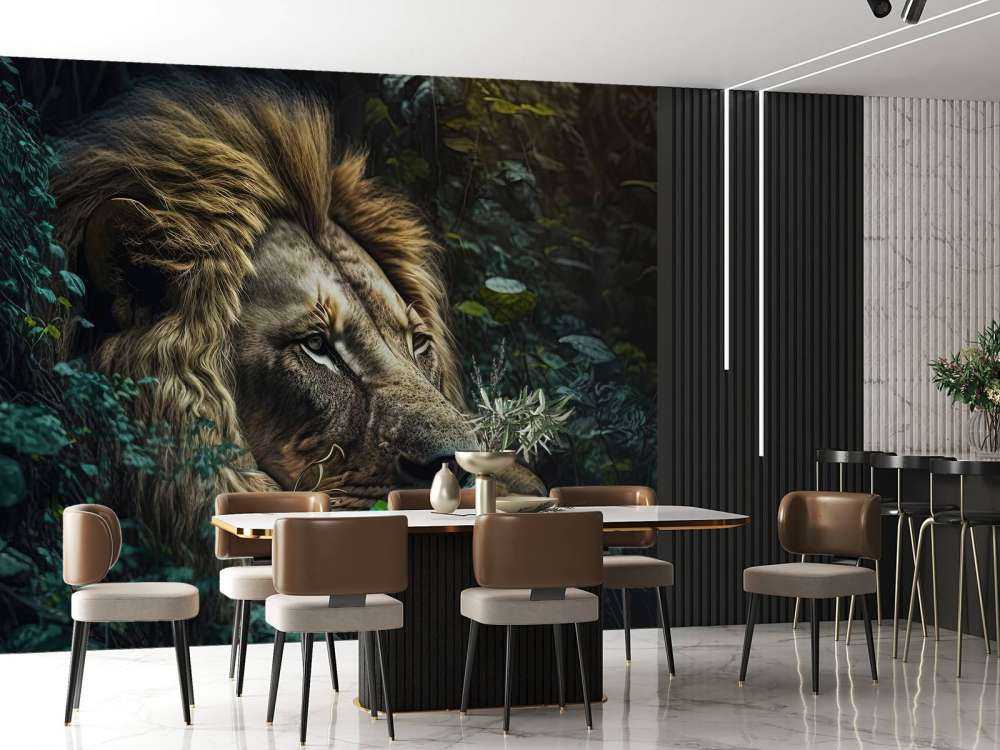 King lion in the jungle