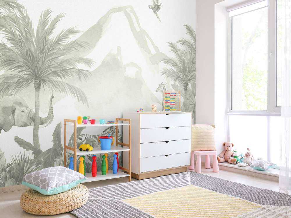 Jungle animals in green