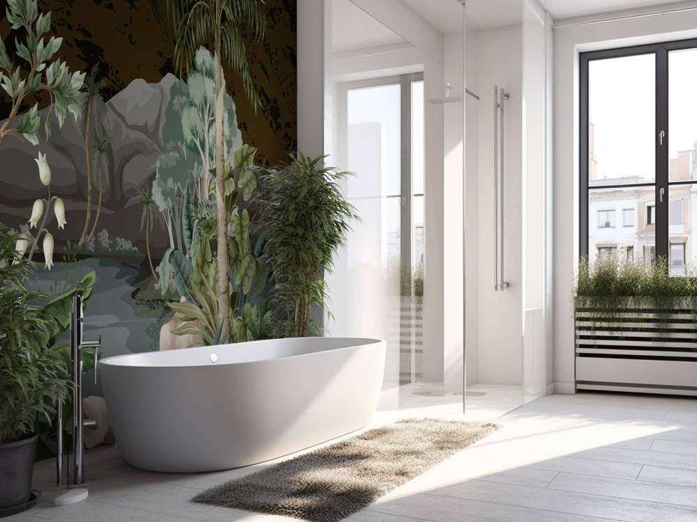 Jungle landscape with river