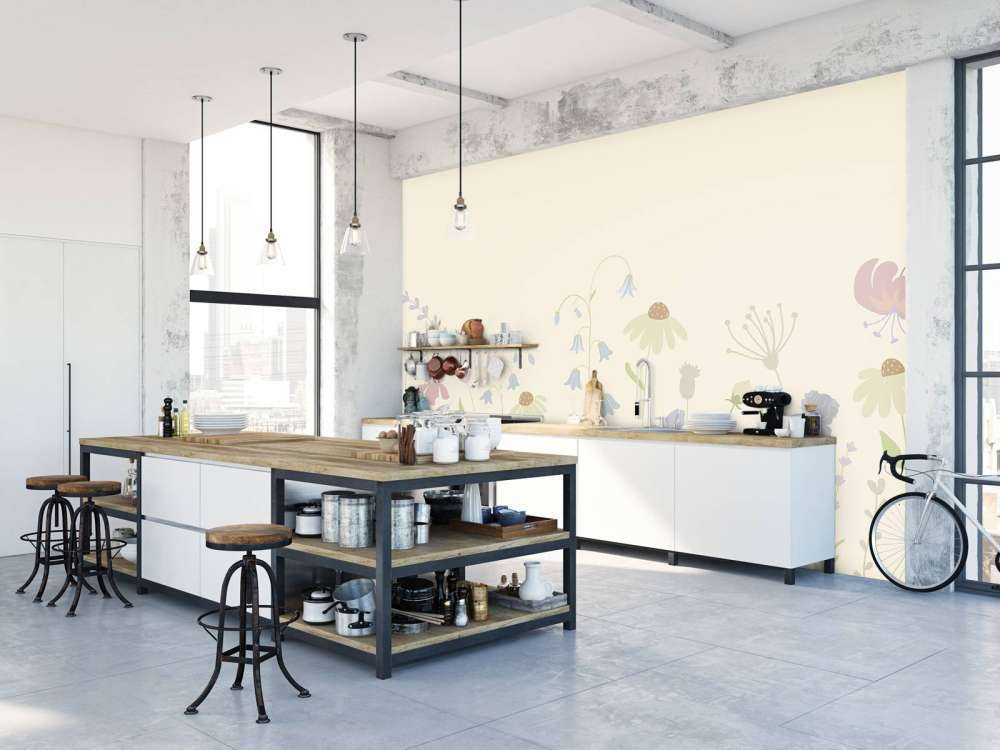 Flower field high sand, old pink, green and lilac