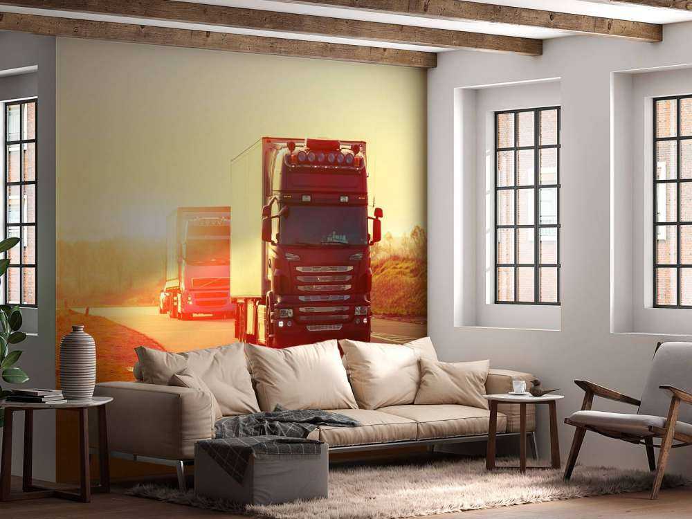 Trucks on a motorway