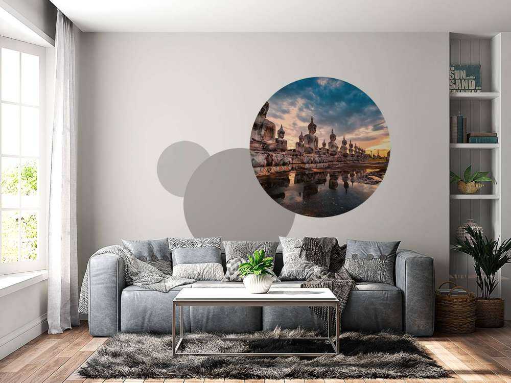 Buddha statues on water