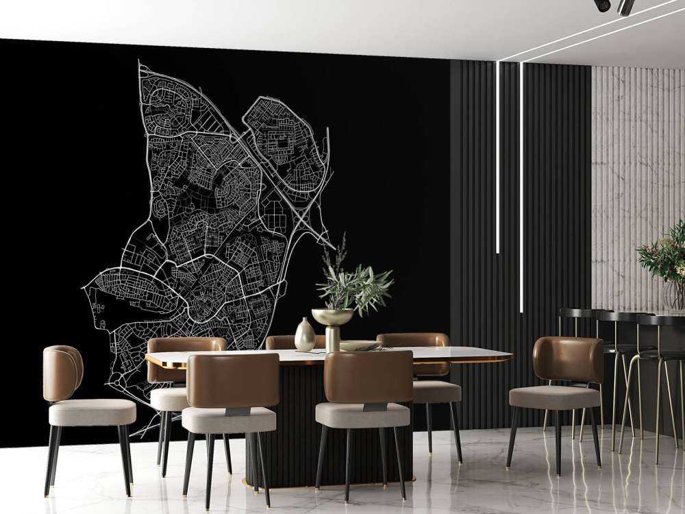 Map of Amersfoort, black