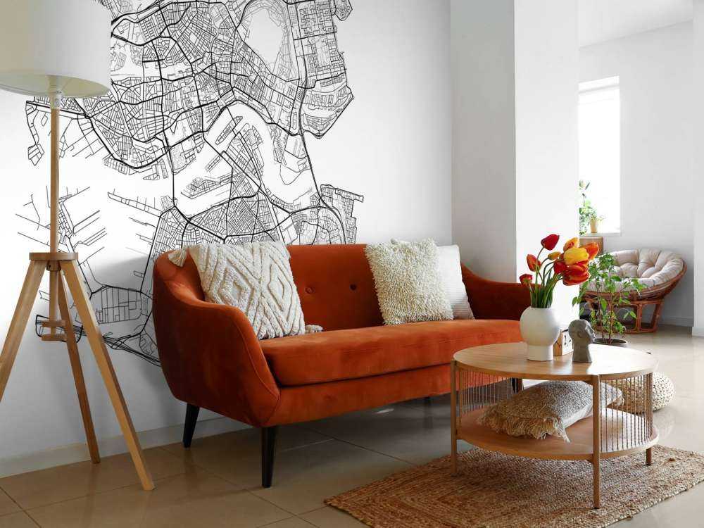 Map of Rotterdam, white