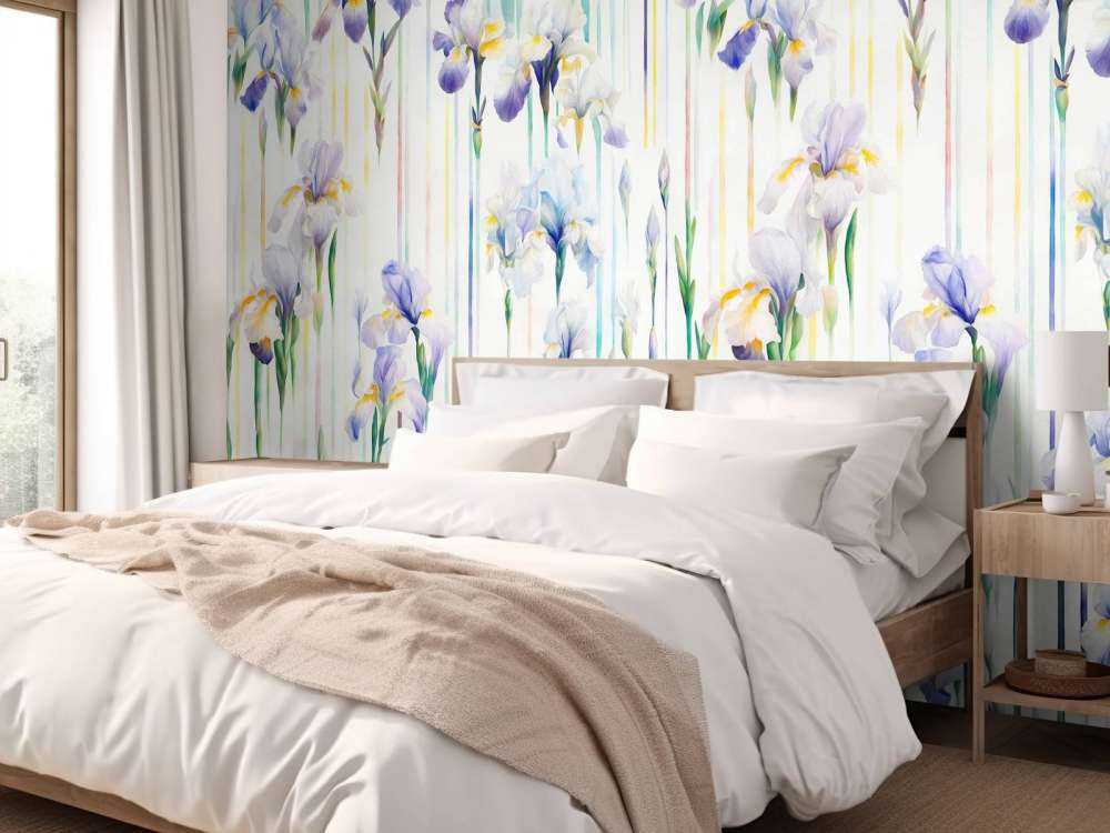 Irises and Stripes Seamless Pastel