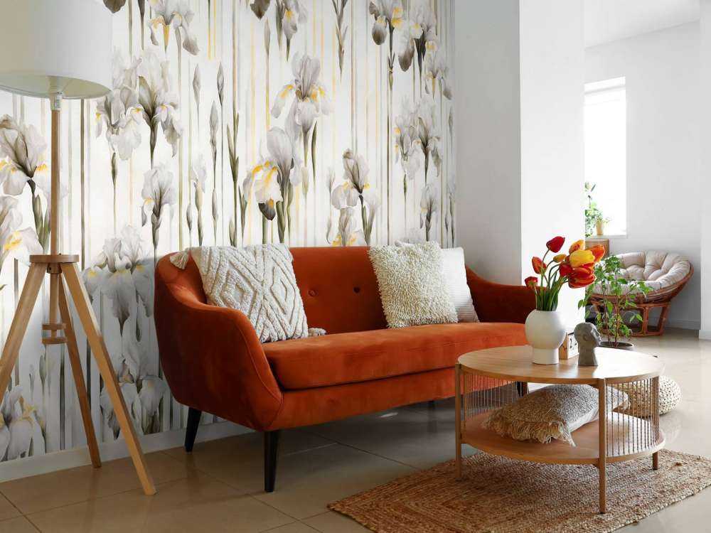 Irises and Stripes Seamless Sepia