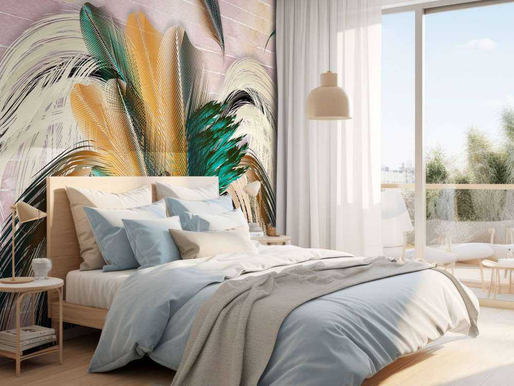 Feathers in flower shape