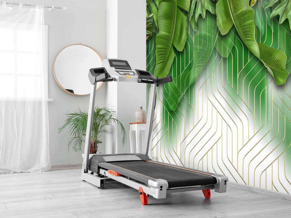 Golden lines effect with green leaves