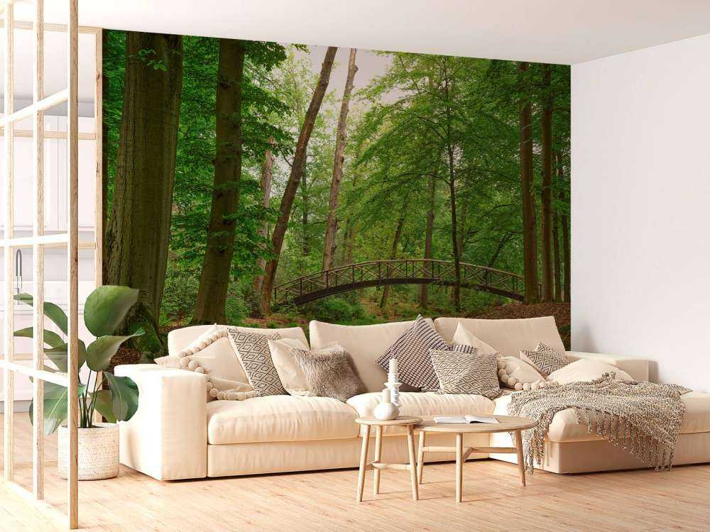 Arch bridge in the woods