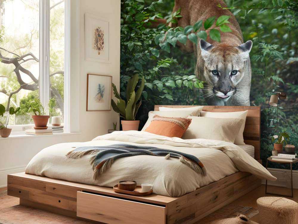 Sneaking mountain lion