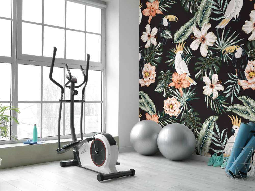 Tropical toucan and parrot