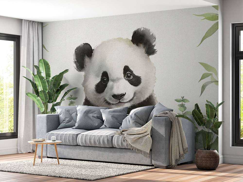 Baby panda in the jungle