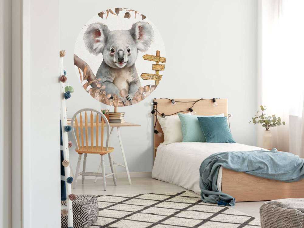 Baby koala in jungle taupe