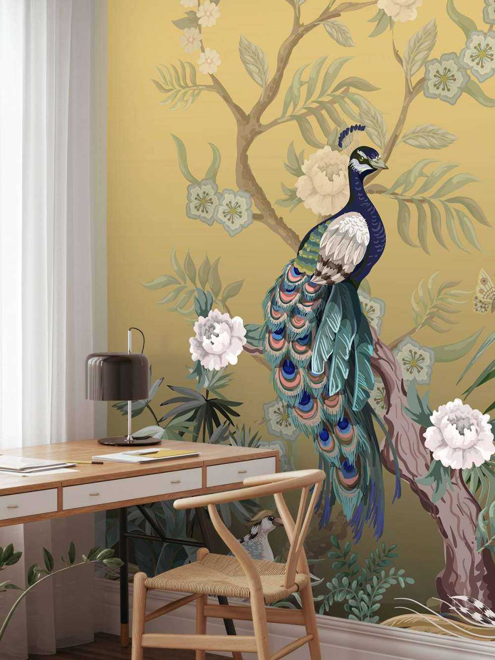 Peacocks and Peonies - Gold