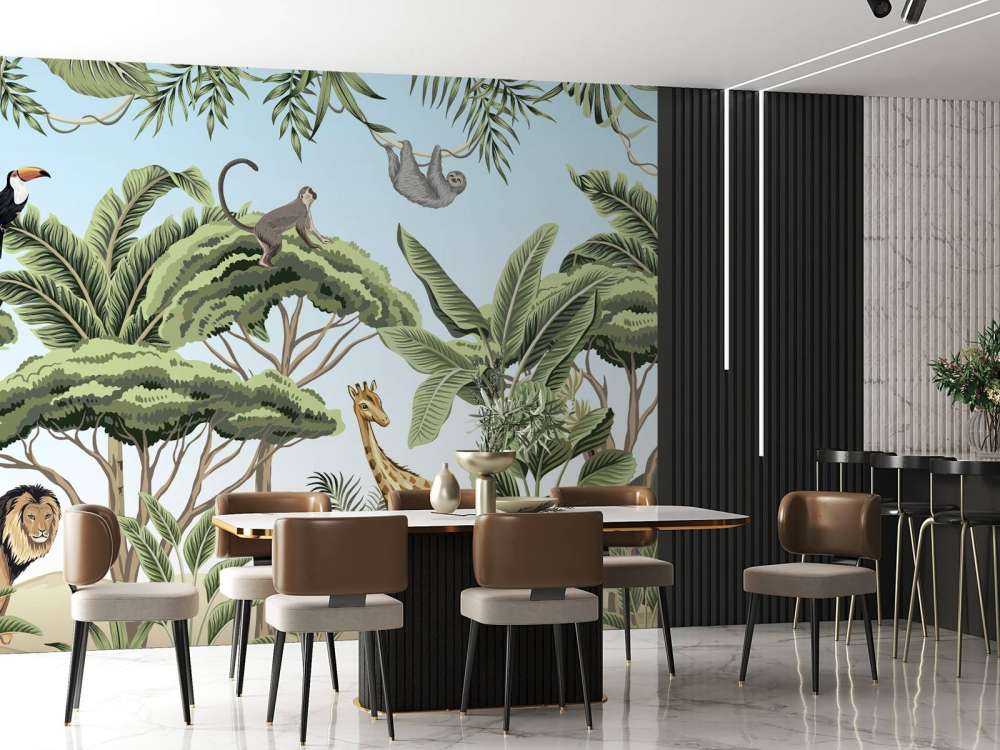 Pattern with jungle animals