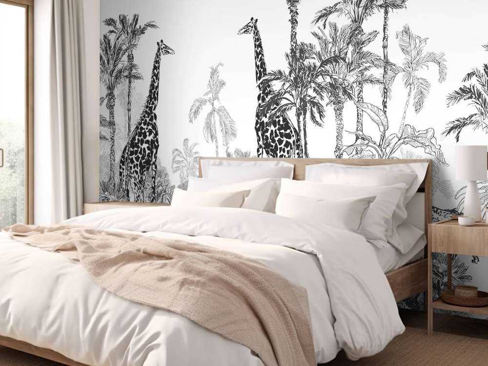 Sketched animals in the jungle