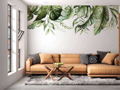 Tropical watercolour leaves