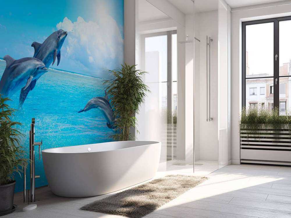 Dolphins in the ocean