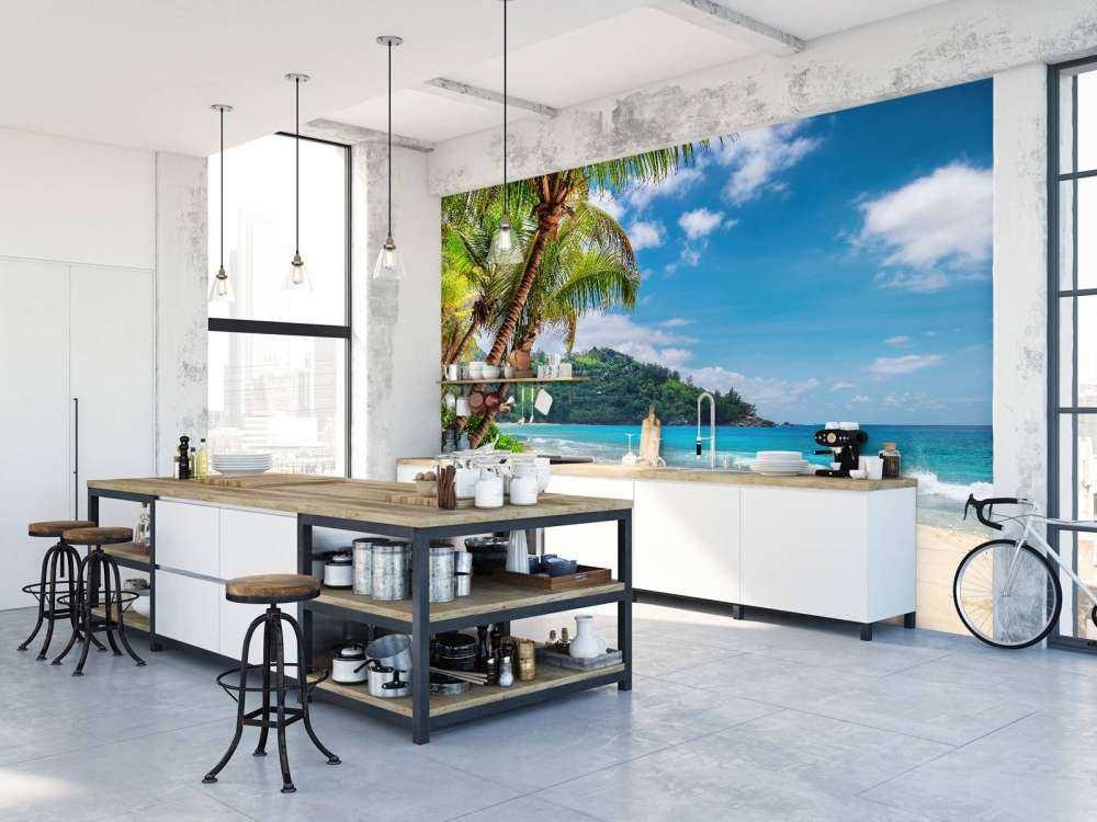 Beautiful beach with palms