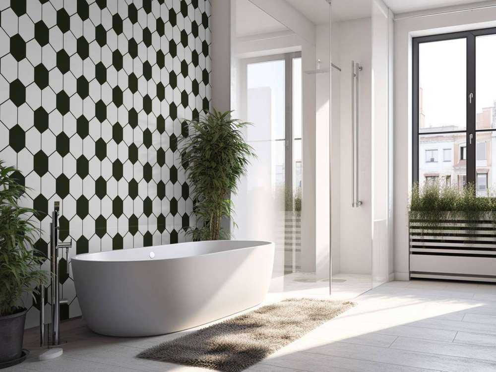 Black and white geometric polygons