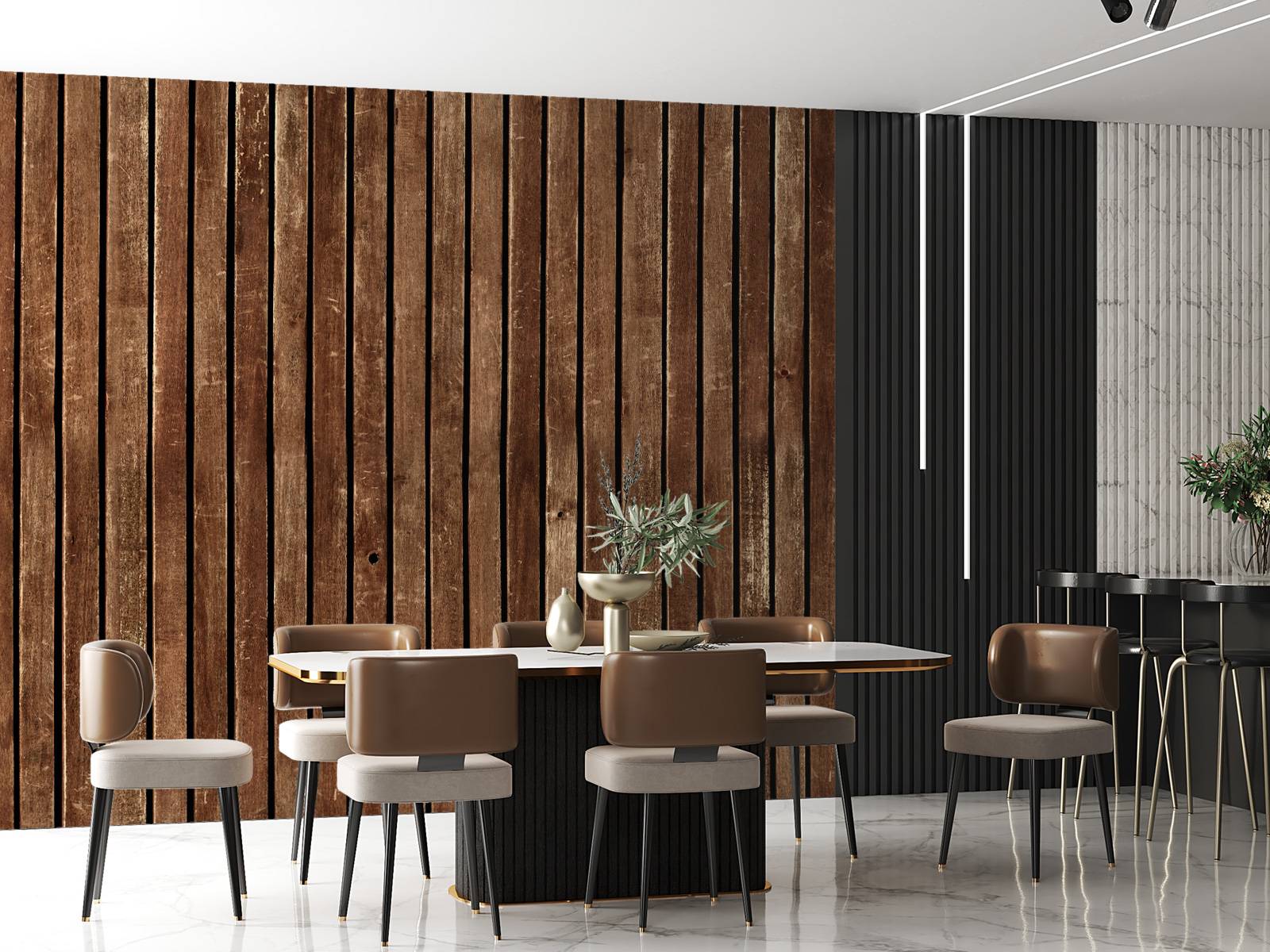 Dark vertical wooden planks