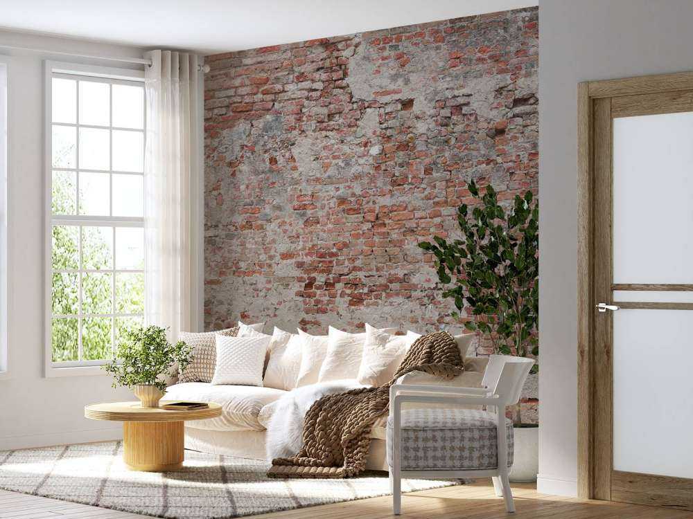 Crumbling brick wall