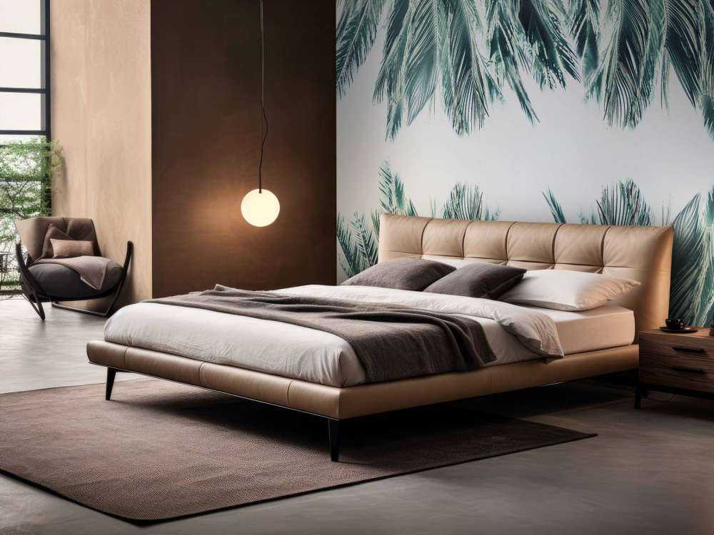 Palm leaves on white background