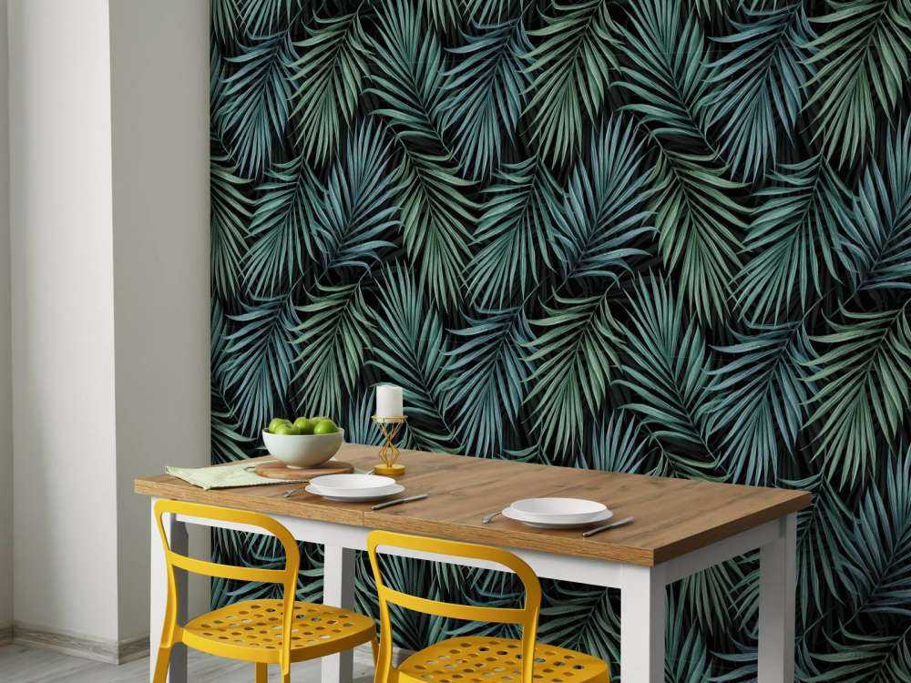Tropical pattern green leaves