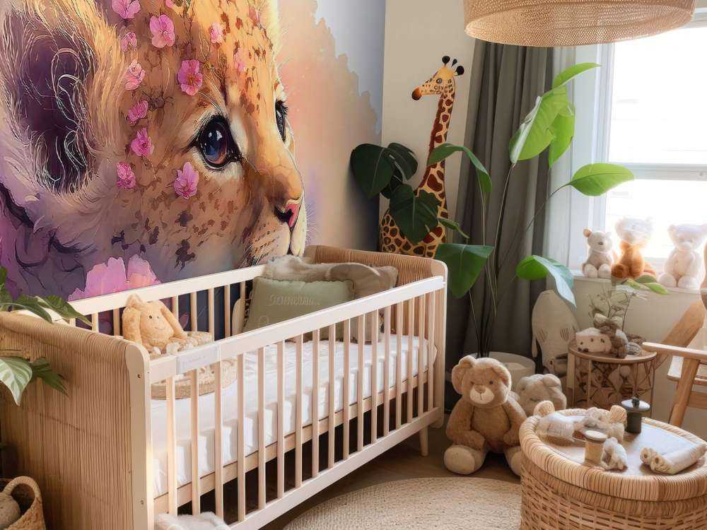 Dreamy puppy among the flowers