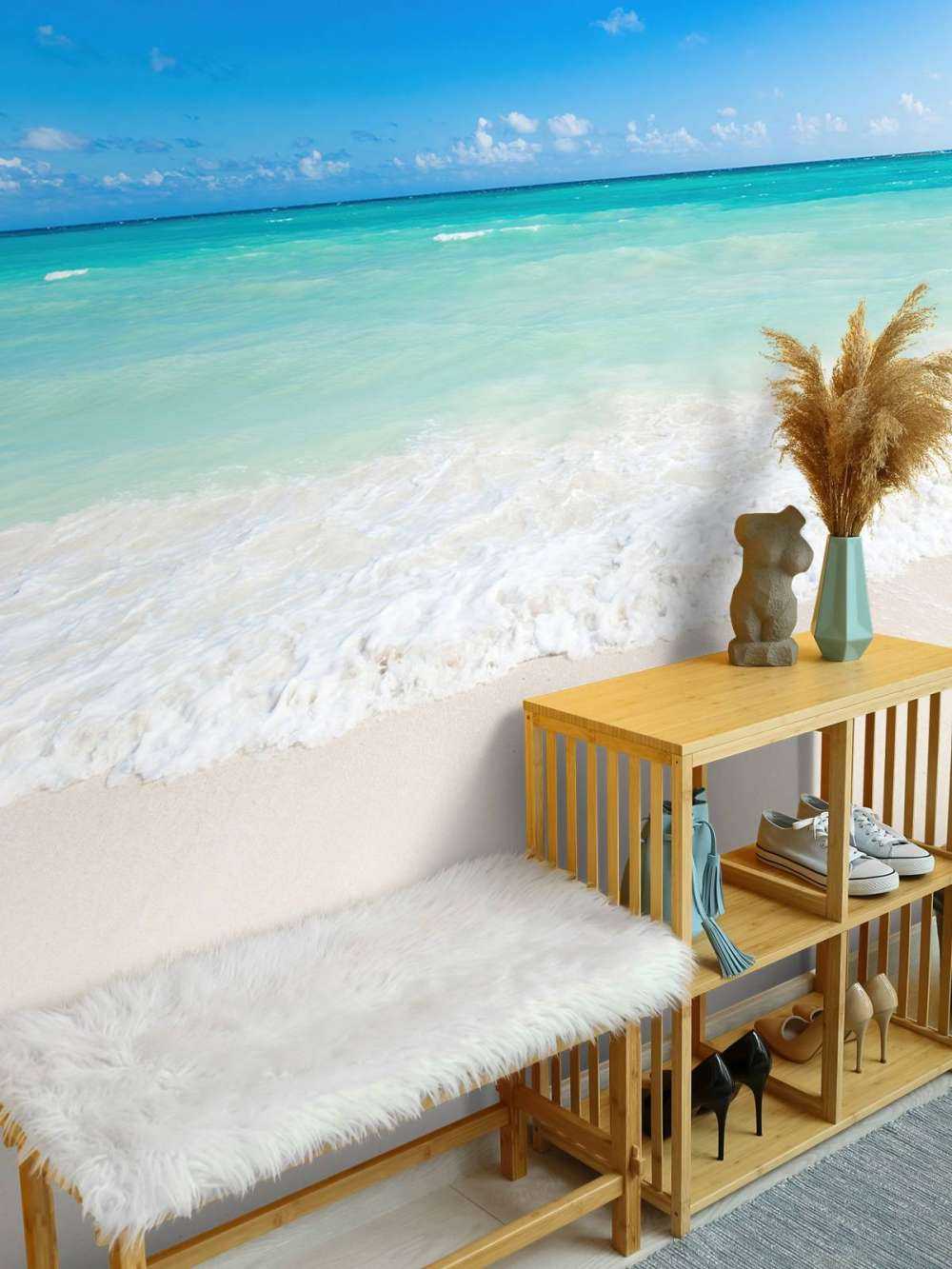 White beach and waves
