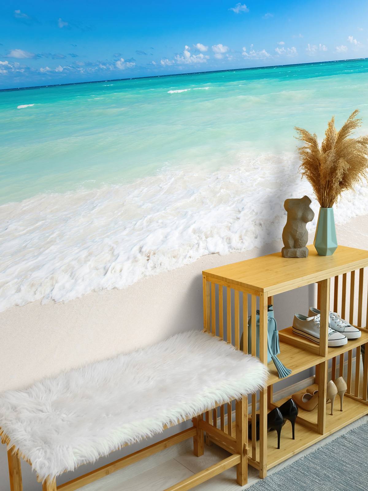 White beach and waves
