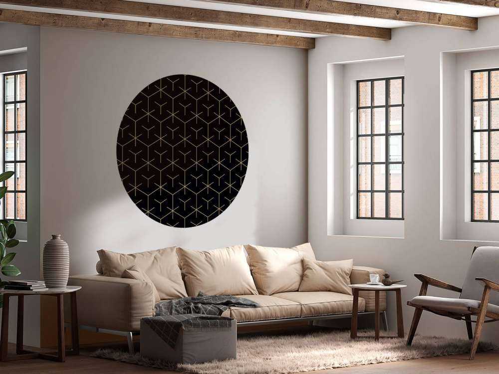 Geometric hexagons, black