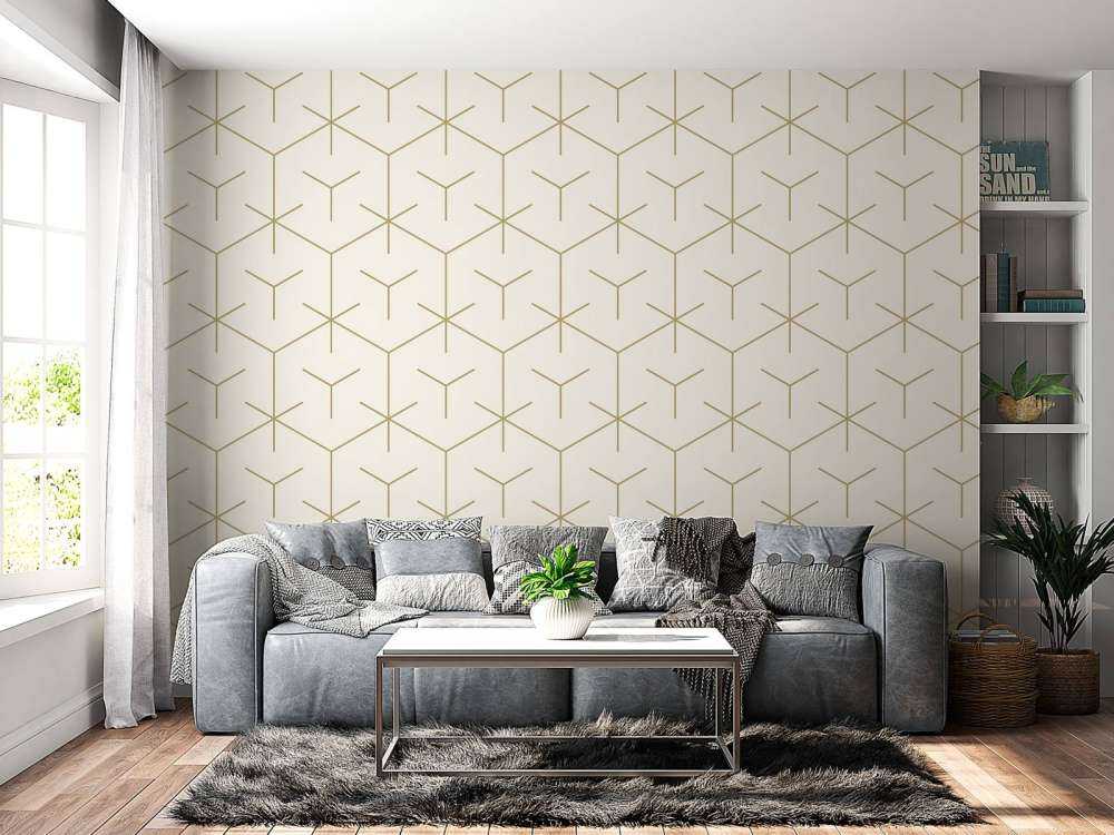 Geometric hexagons, white