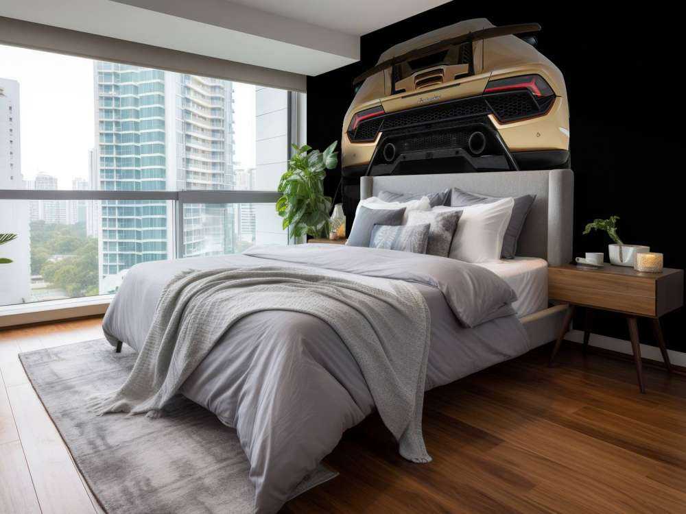 Lamborghini Huracán - Rear view, black