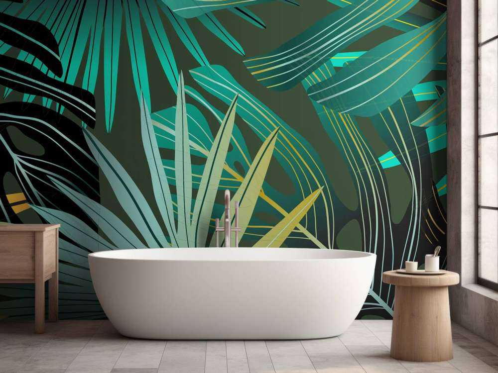 Panorama tropical leaves