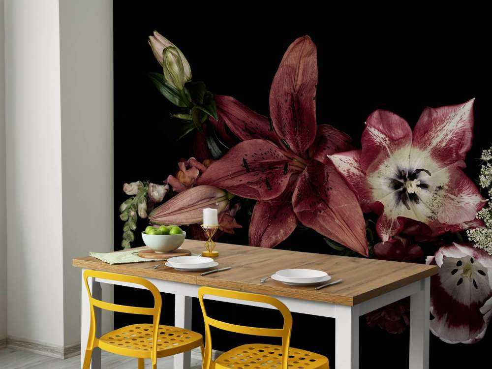 Composed colourful flowers