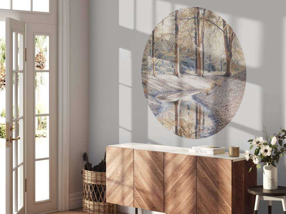 Stream in forest - pastel